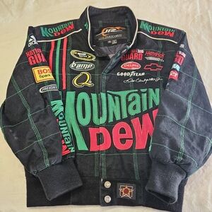 Vintage Mountain Dew Jacket Youth S (5-6) Black Dale Earnhardt Jr. NASCAR